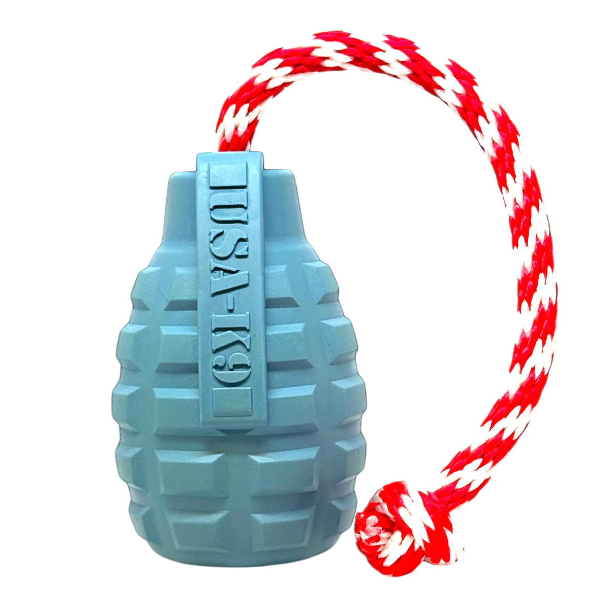 USA-K9 Grenade Shaped Rubber Dog Toy - Chew, Treat Dispenser & Tug Toy | USA - SodaPup/True Dogs, LLC - Flyclothing LLC