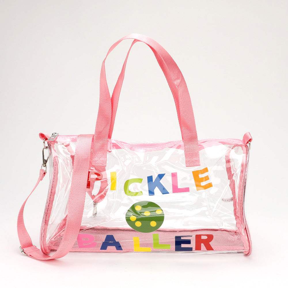 PICKLE BALLER Message Printed Transparent Boston Bag / Crossbody Bag - Madeline Love - Flyclothing LLC