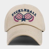 PICKLEBALL Double Paddle Embroidered Vintage Baseball Cap - Madeline Love - Flyclothing LLC