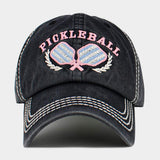 PICKLEBALL Double Paddle Embroidered Vintage Baseball Cap - Madeline Love - Flyclothing LLC