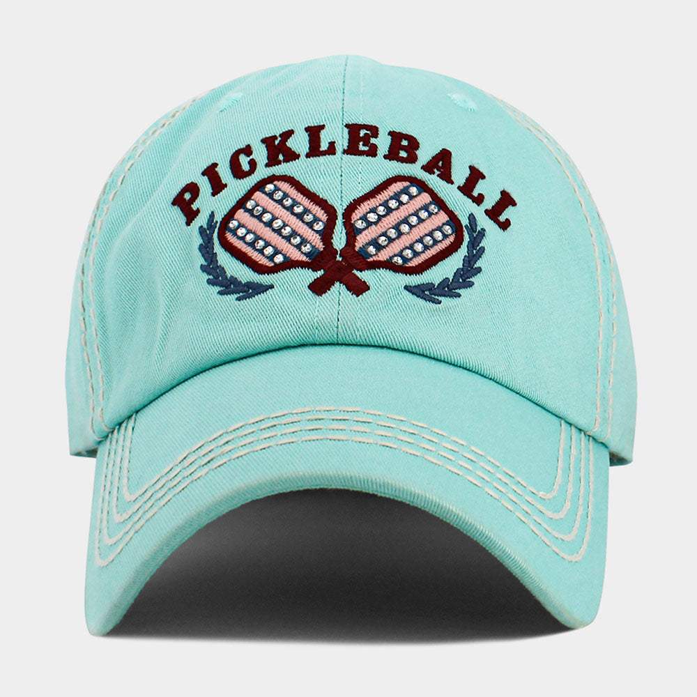 PICKLEBALL Double Paddle Embroidered Vintage Baseball Cap - Madeline Love - Flyclothing LLC