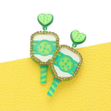 Pickleball Racket Dangle Earrings - Madeline Love - Flyclothing LLC
