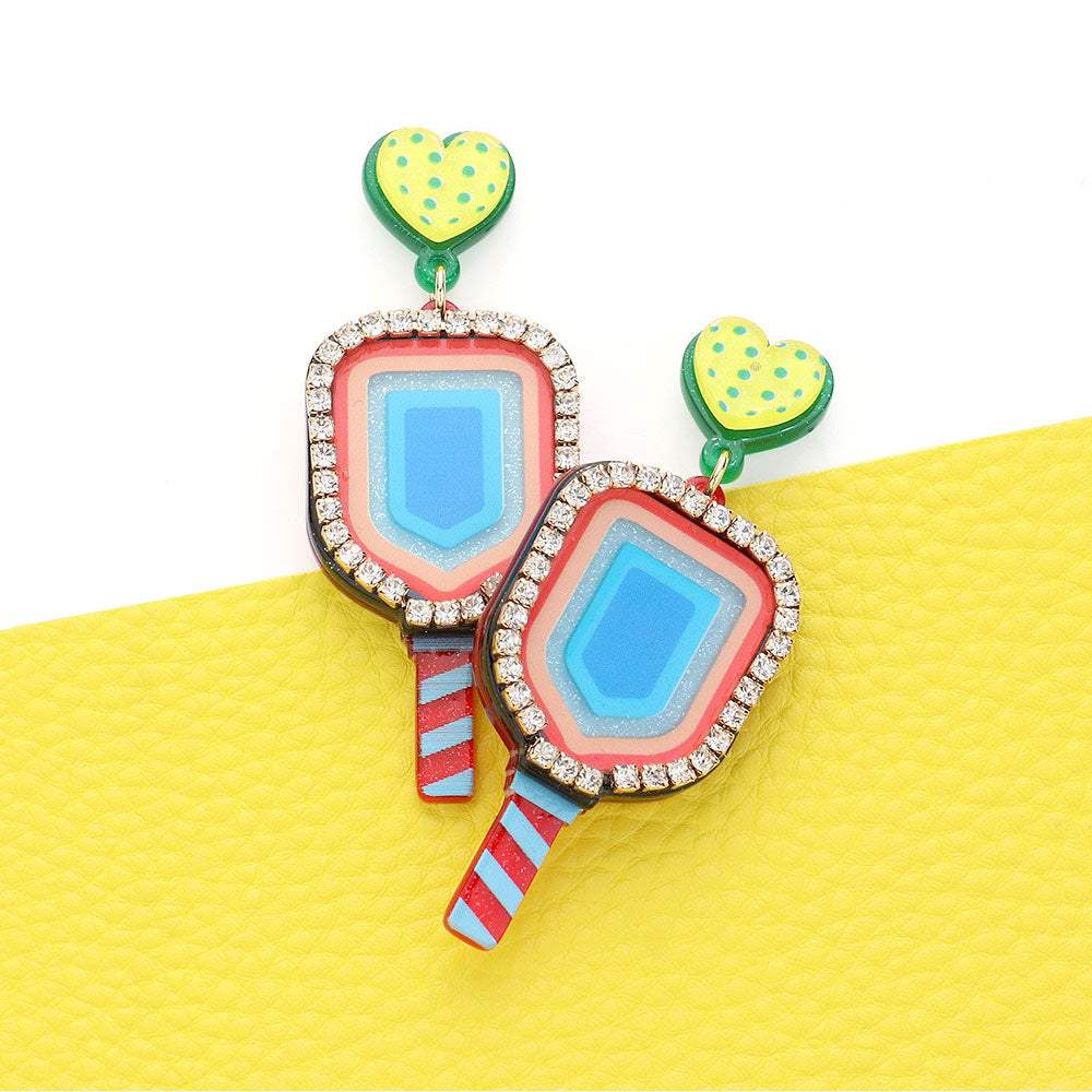 Pickleball Racket Dangle Earrings - Madeline Love - Flyclothing LLC