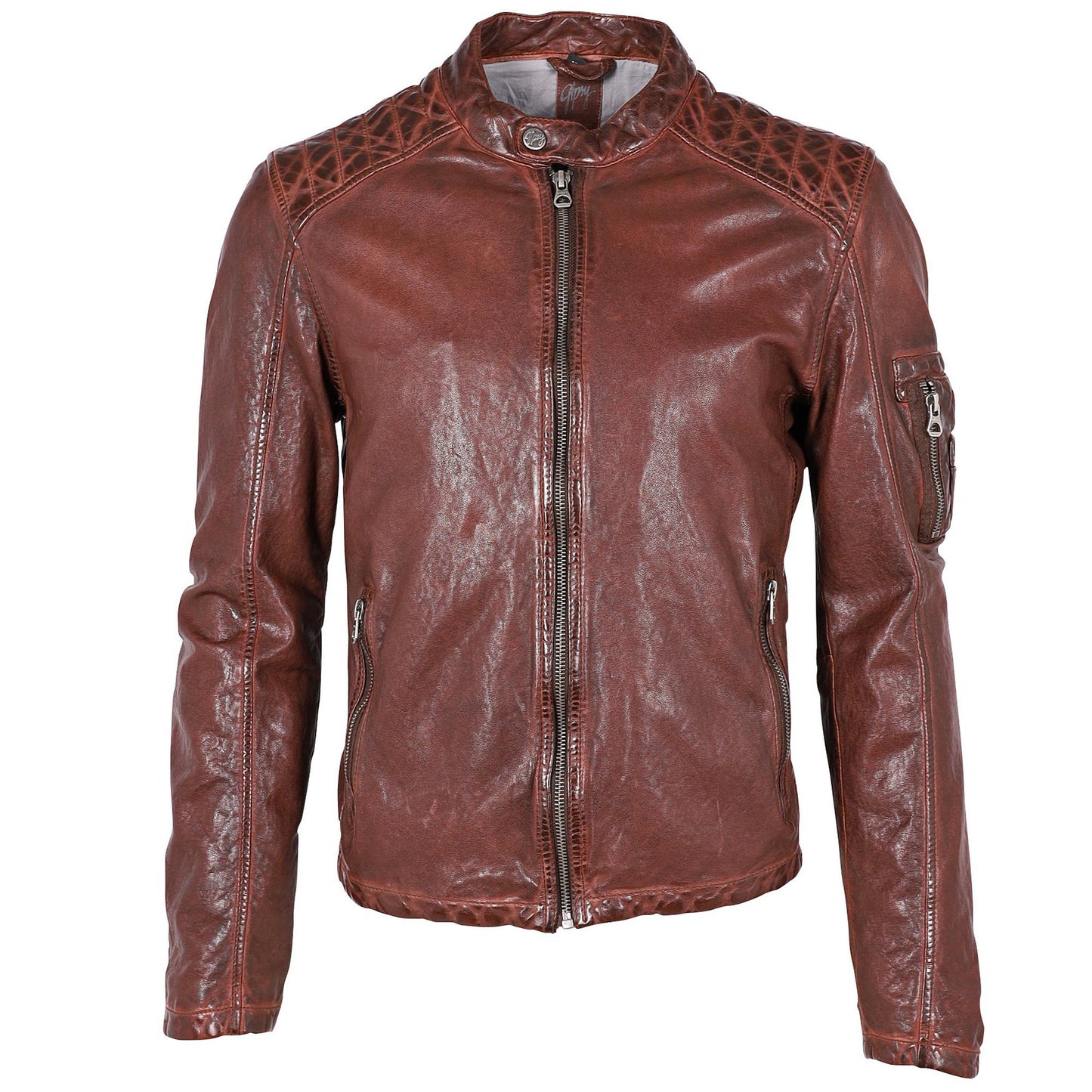 Pidger RF Leather Jacket, Mahogany