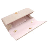 Pleated Shimmery Evening Clutch Crossbody Bag - Madeline Love - Flyclothing LLC