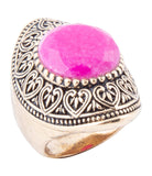 Pink Agate Punch Golden Statement Ring - Barse Jewelry - Flyclothing LLC