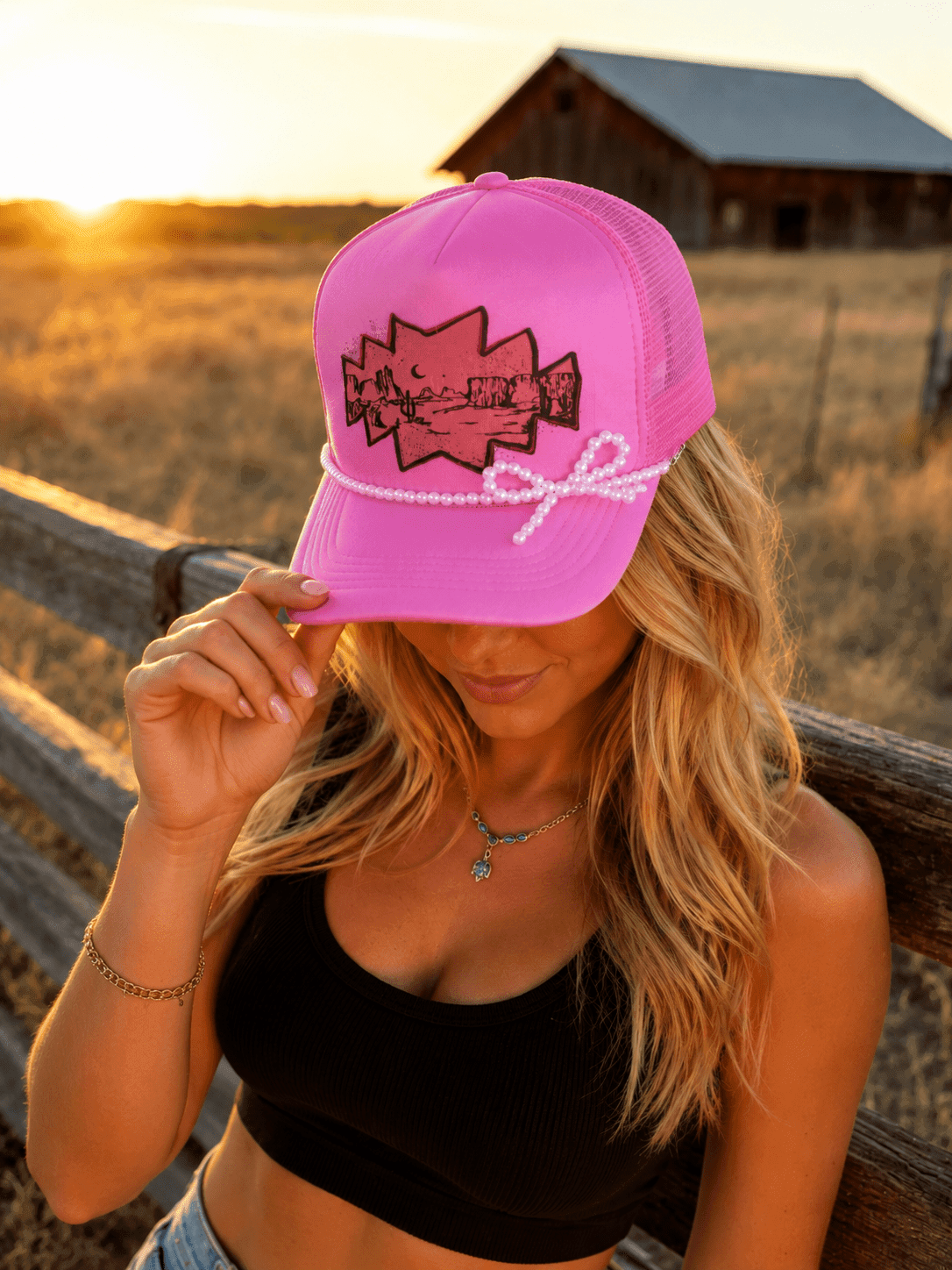 Pink Desert Trucker Hat - Wild Junkie - Flyclothing LLC