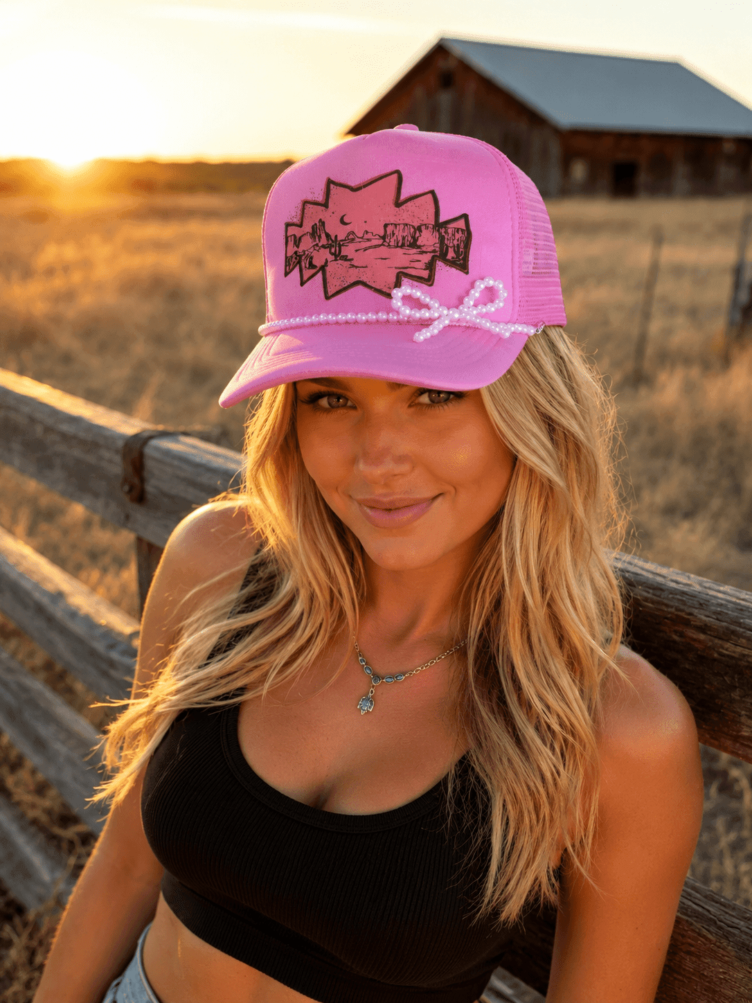 Pink Desert Trucker Hat - Wild Junkie - Flyclothing LLC