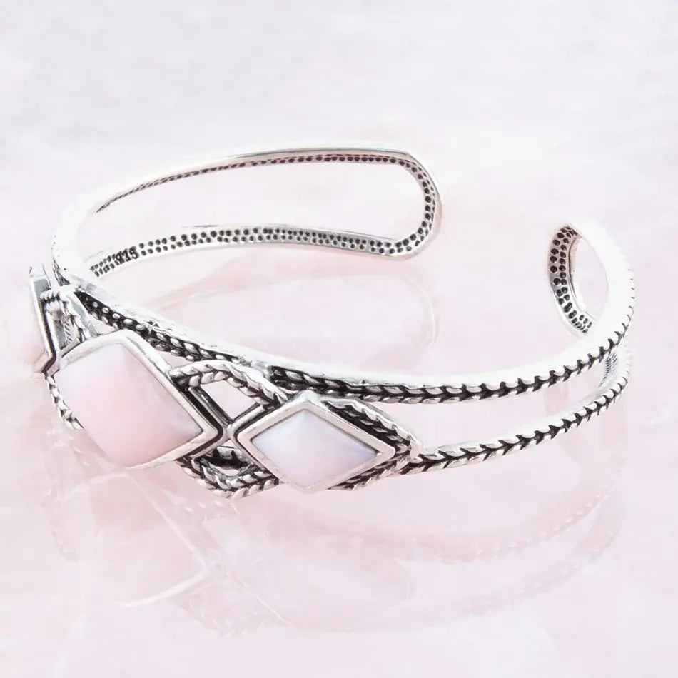 Pink Opal and Sterling Silver Cuff Bracelet - Barse Jewelry - Flyclothing LLC