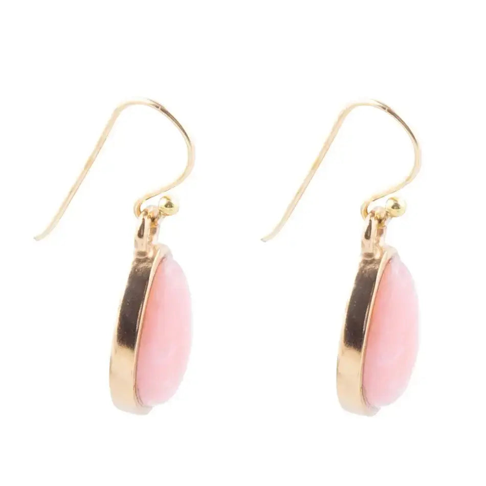 Pink Opal Golden Drop Earrings - Barse Jewelry - Flyclothing LLC