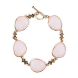 Aruba Pink Opal Golden Link Toggle Bracelet - Barse Jewelry