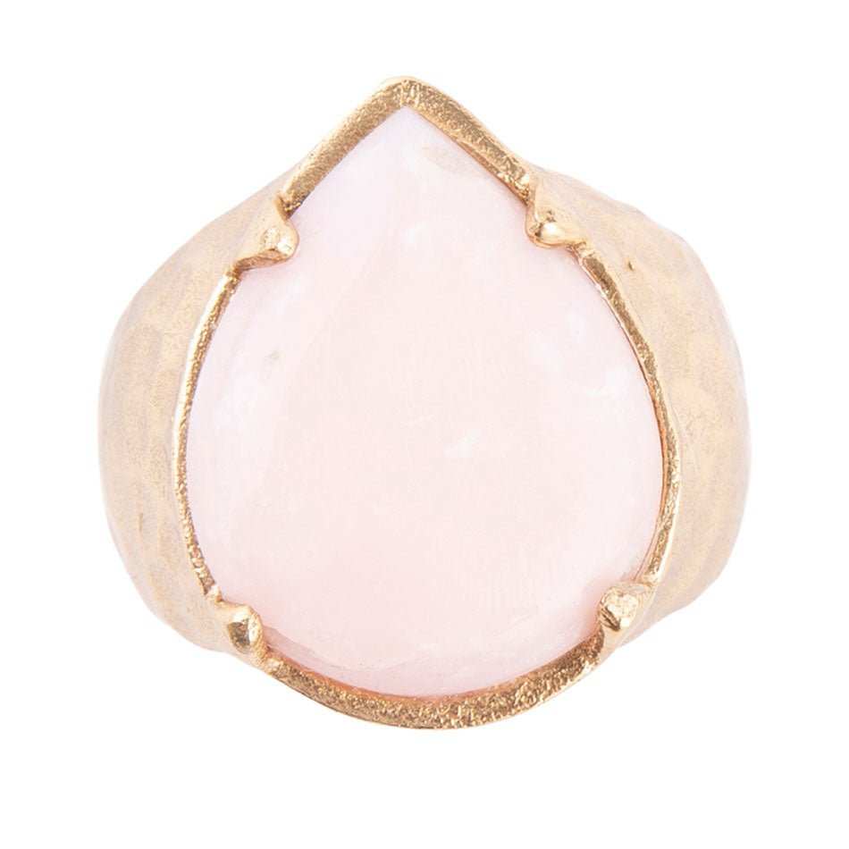 Pink Opal Golden Teardrop Ring - Barse Jewelry - Flyclothing LLC
