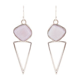 Pink Opal and Sterling Silver Triangle Earrings - Barse Jewelry