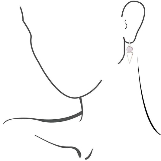 Pink Opal and Sterling Silver Triangle Earrings - Barse Jewelry - Flyclothing LLC