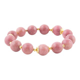 Pink Rhodonite Chunky Golden Stretch Bracelet