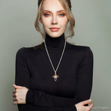 Pink Rhodonite Golden Cross Pendant Necklace - Barse Jewelry - Flyclothing LLC