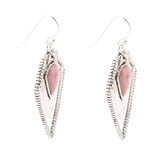 Pink Rhodonite Shield Sterling Silver Drop Earrings - Barse Jewelry