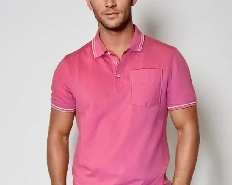 Pocket Polo Shirt - Pink - Buki - Flyclothing LLC