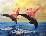 Black Market Art Company Pink Flamers Print