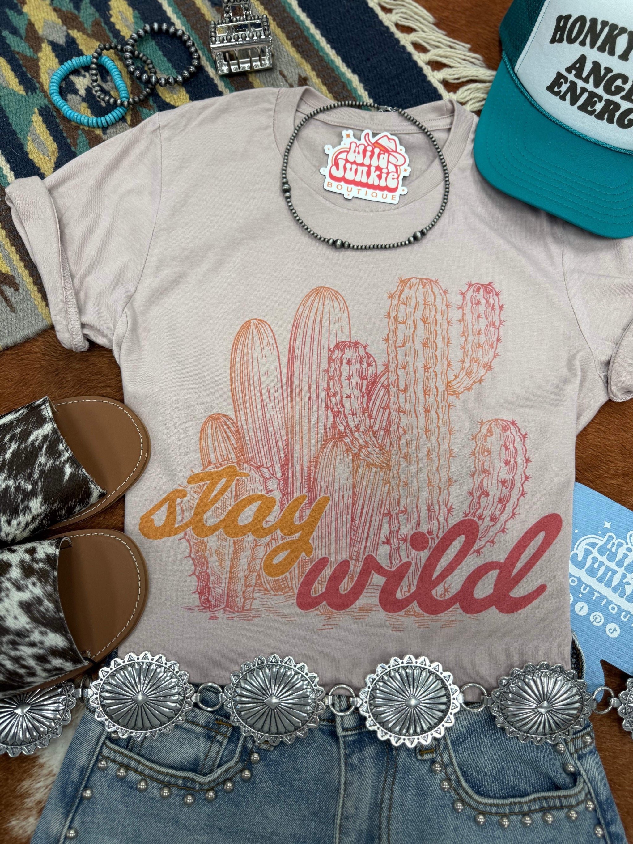 Stay Wild Cactus Graphic Tee - Wild Junkie - Flyclothing LLC