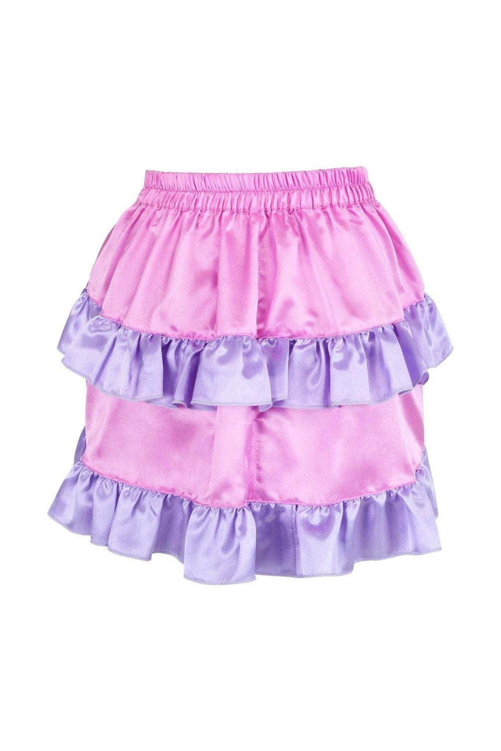 Daisy Corsets Pink/Purple Satin Ruched Bustle Skirt - Daisy Corsets - Flyclothing LLC