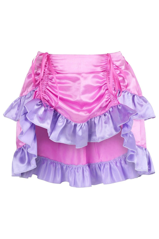 Daisy Corsets Pink/Purple Satin Ruched Bustle Skirt