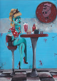 Black Market Art Company Pinup Diner Zombie Print