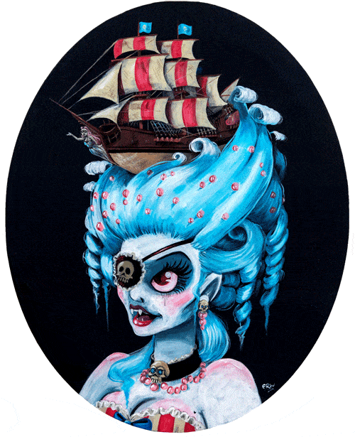 Black Market Art Company Pirate Ship Vampire Print - Black Market Art Company - Flyclothing LLC