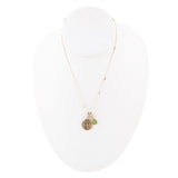 Pisces - Zodiac Green Jade Golden Charm Necklace - Barse Jewelry