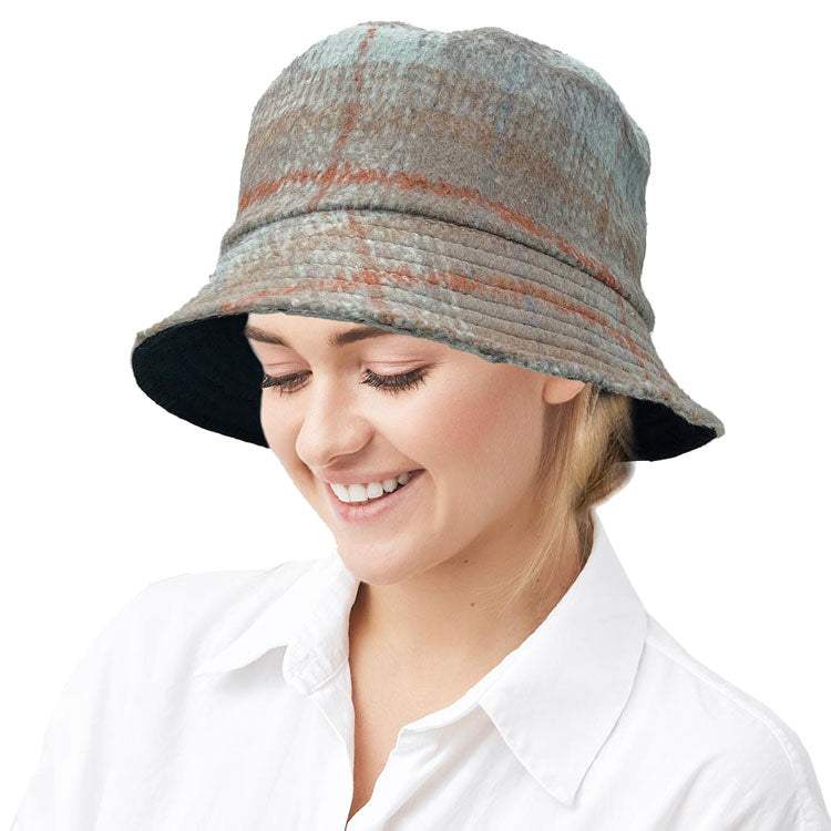 Plaid Check Patterned Bucket Hat - Madeline Love - Flyclothing LLC