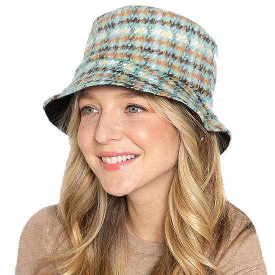 Plaid Check Patterned Bucket Hat - Madeline Love - Flyclothing LLC