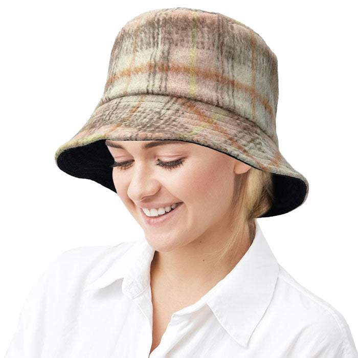 Plaid Check Patterned Bucket Hat - Madeline Love - Flyclothing LLC