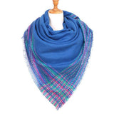 Plaid Liner Square Blanket Scarf Shawl - Madeline Love - Flyclothing LLC