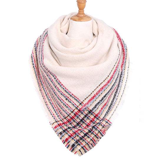 Plaid Liner Square Blanket Scarf Shawl - Madeline Love - Flyclothing LLC