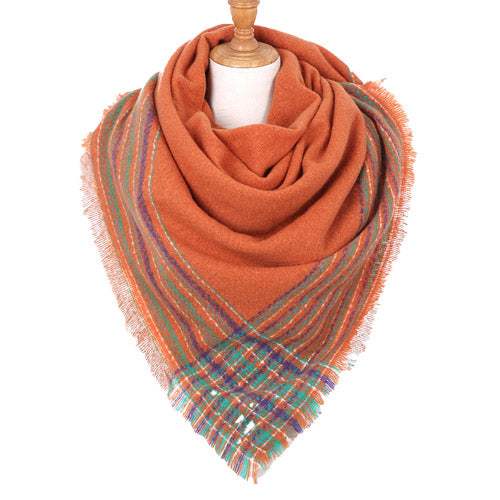Plaid Liner Square Blanket Scarf Shawl - Madeline Love - Flyclothing LLC