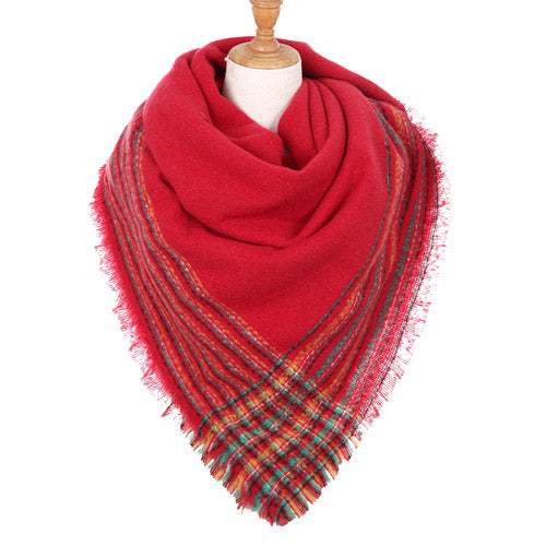 Plaid Liner Square Blanket Scarf Shawl - Madeline Love - Flyclothing LLC
