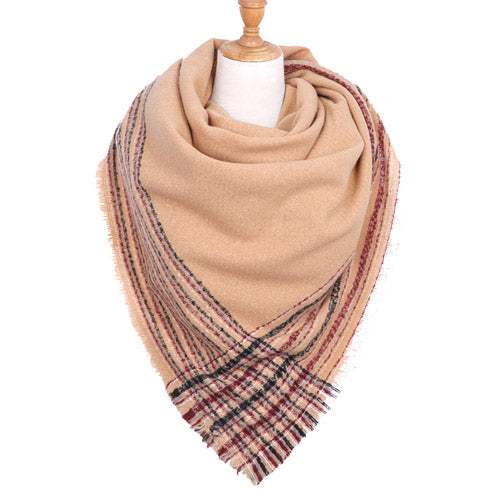 Plaid Liner Square Blanket Scarf Shawl - Madeline Love - Flyclothing LLC