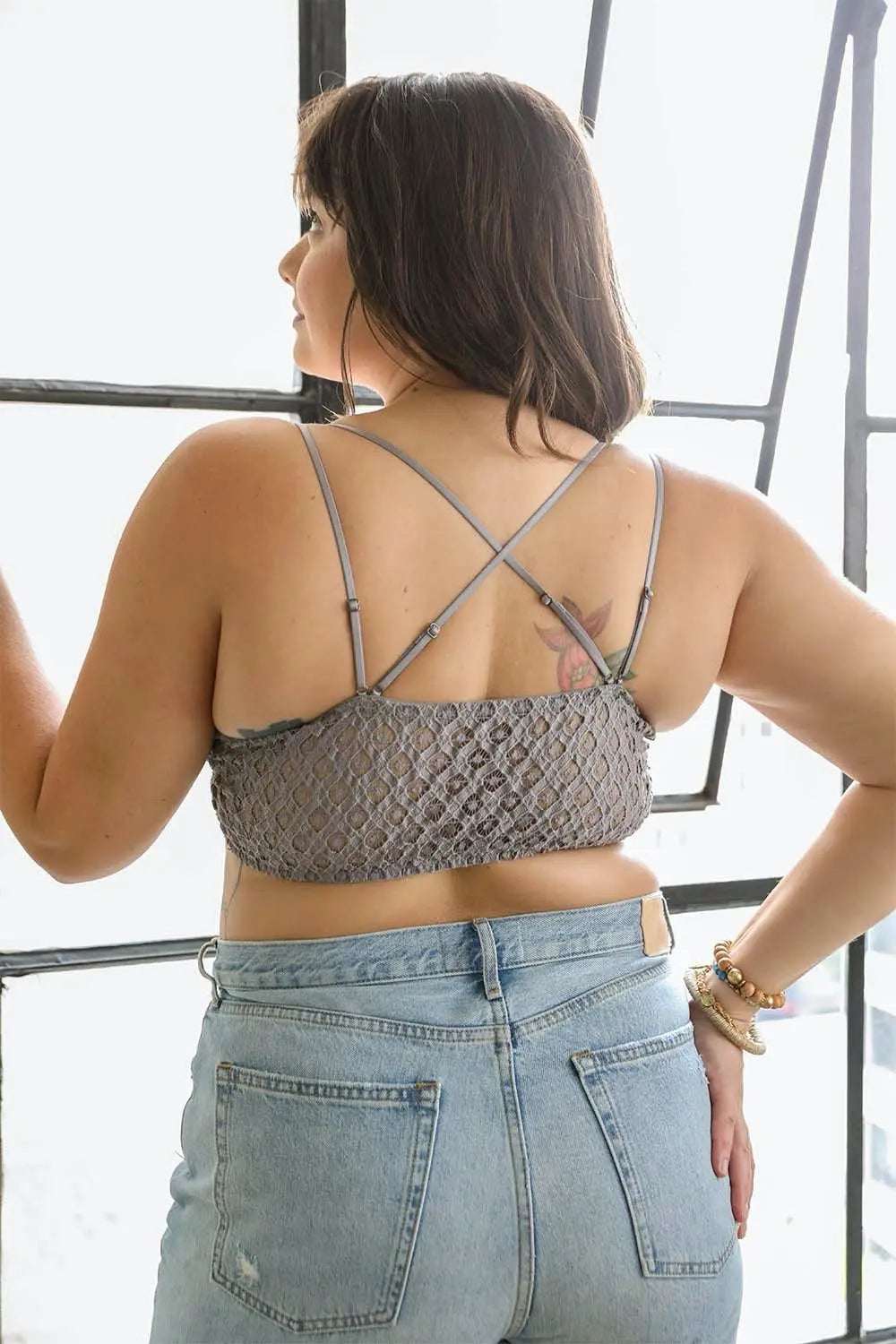 Plus Crochet Lace Longline Bralette - Boho Clothing and Accessories - Flyclothing LLC
