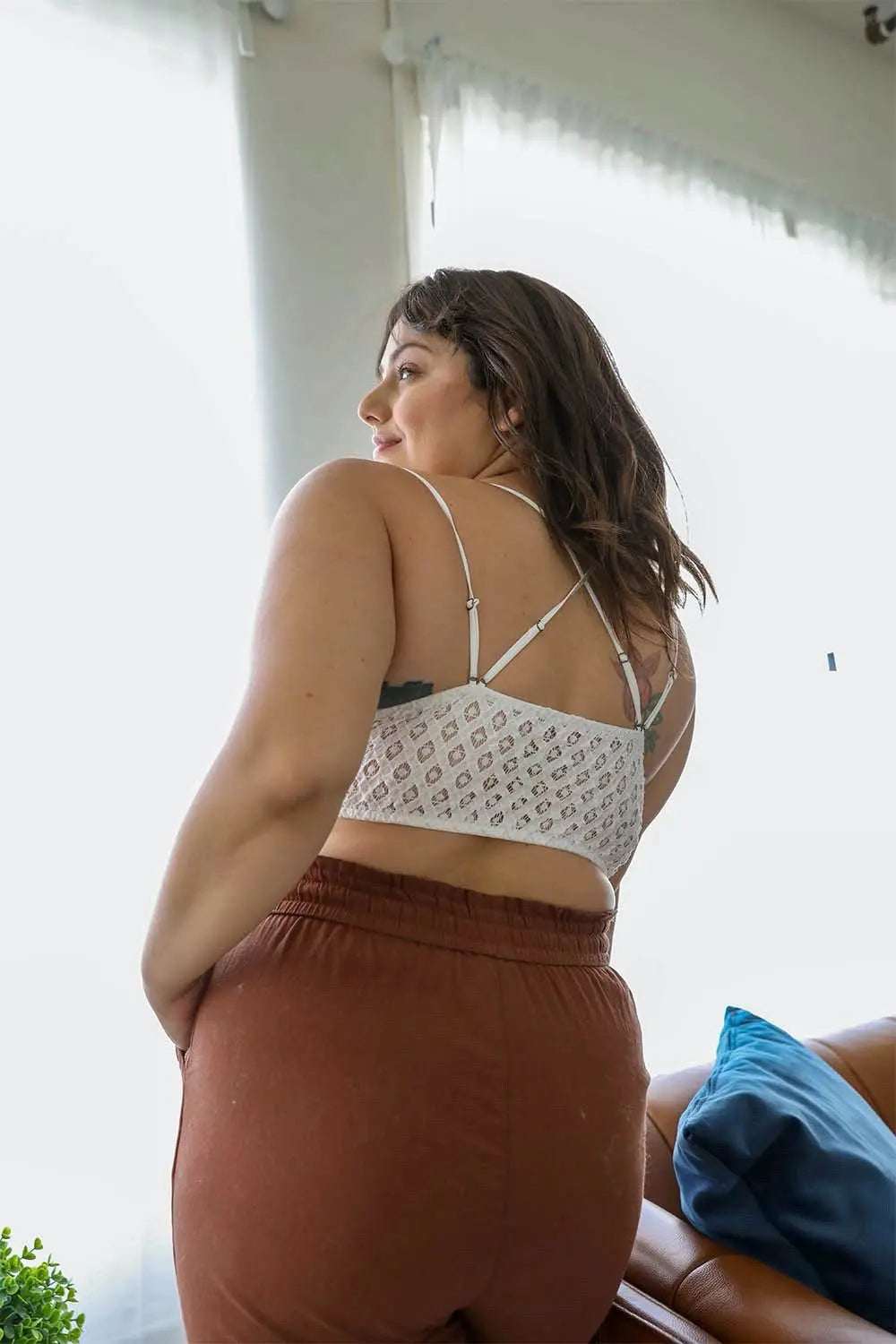 Plus Crochet Lace Longline Bralette - Boho Clothing and Accessories - Flyclothing LLC