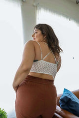 Plus Crochet Lace Longline Bralette - Boho Clothing and Accessories - Flyclothing LLC