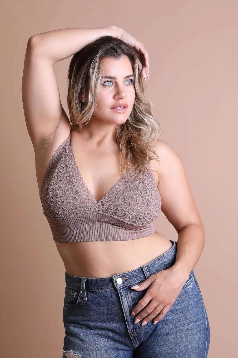 Waistband Loop Lace Brami Plus Size – Elegant Stretchy Lace Cami