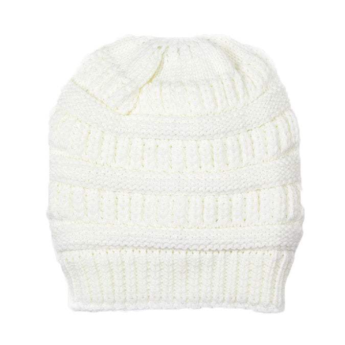 Plush Cable Knit Hat Beanie Fleece Lined Beanie - Madeline Love - Flyclothing LLC