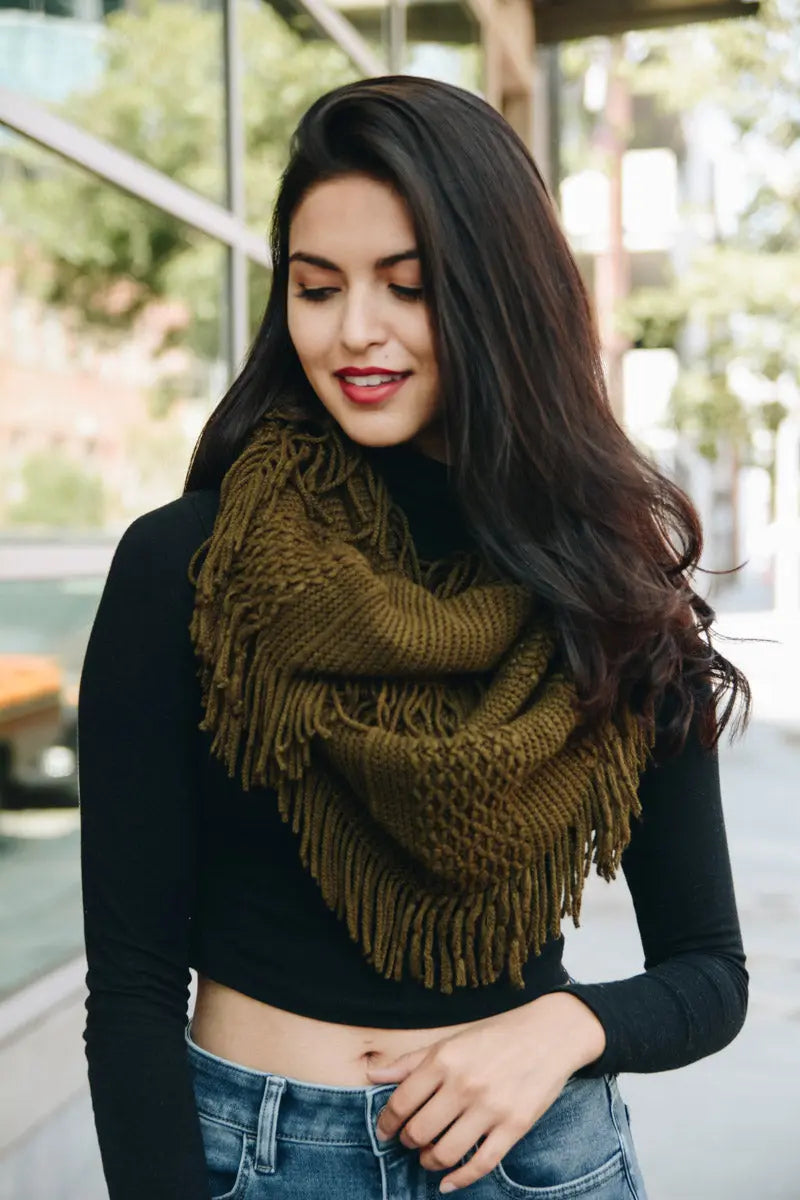 Pointelle Fringe Infinity - Boho Clothing and Accessories - Flyclothing LLC