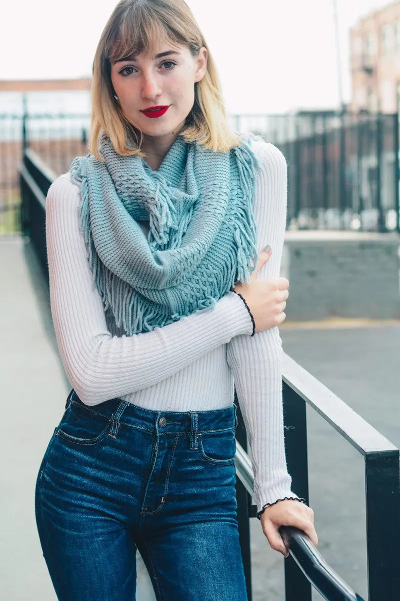 Pointelle Fringe Infinity - Boho Clothing and Accessories - Flyclothing LLC
