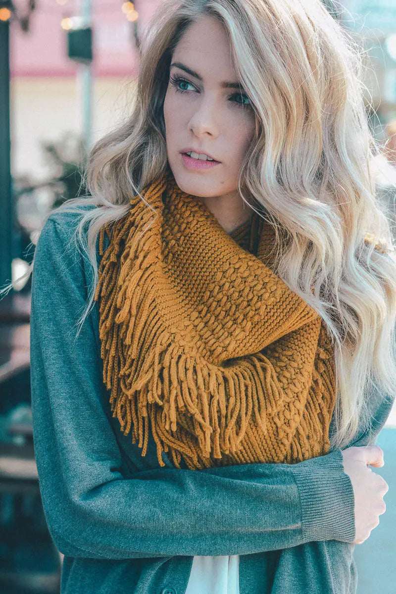 Pointelle Fringe Infinity - Boho Clothing and Accessories - Flyclothing LLC