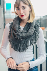 Pointelle Fringe Infinity - Boho Clothing and Accessories - Flyclothing LLC