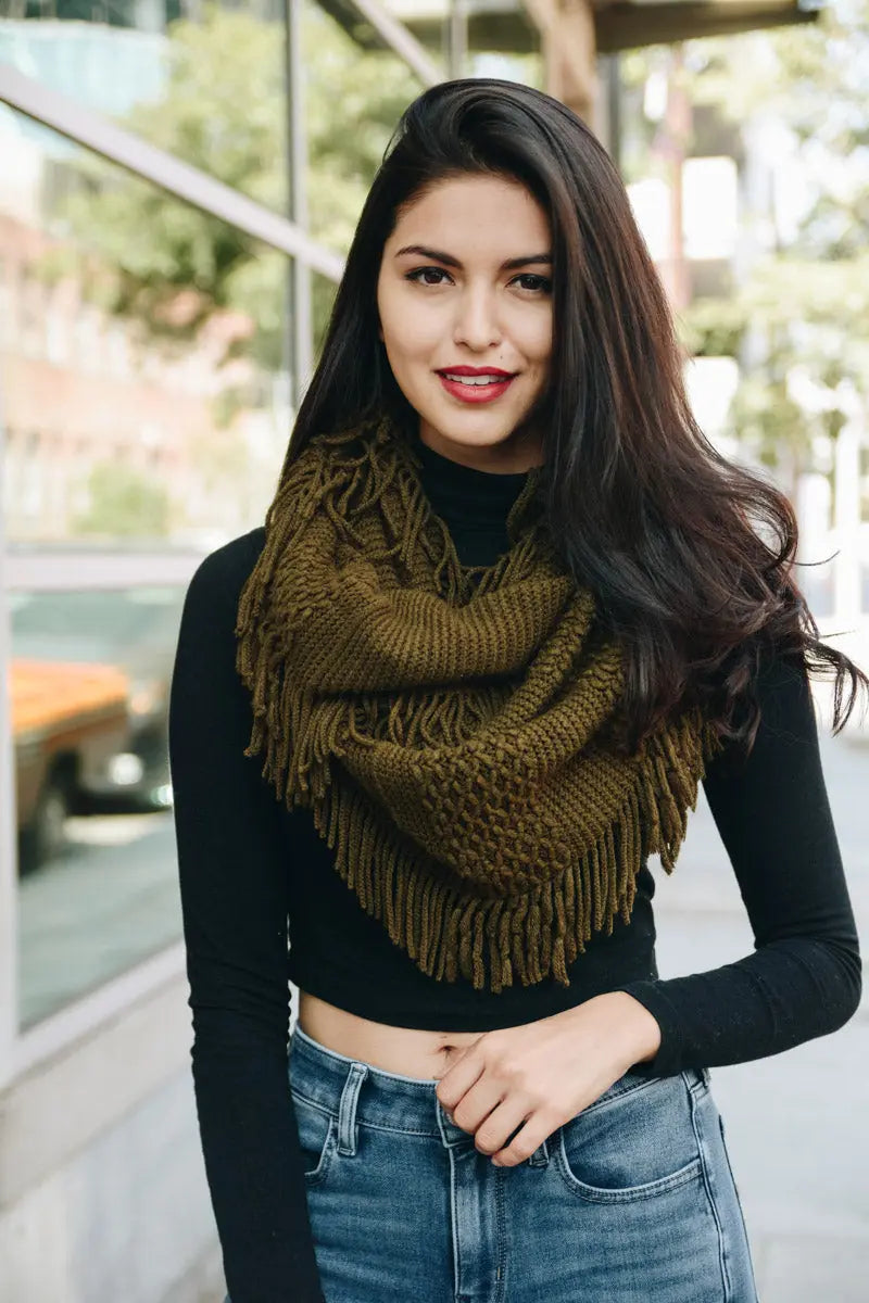 Pointelle Fringe Infinity - Boho Clothing and Accessories - Flyclothing LLC