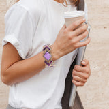 Pointedly Purple Turquoise Golden Link Bracelet