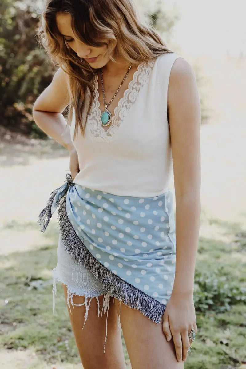 Polkadot Triangle Bandana - Boho Clothing and Accessories - Flyclothing LLC