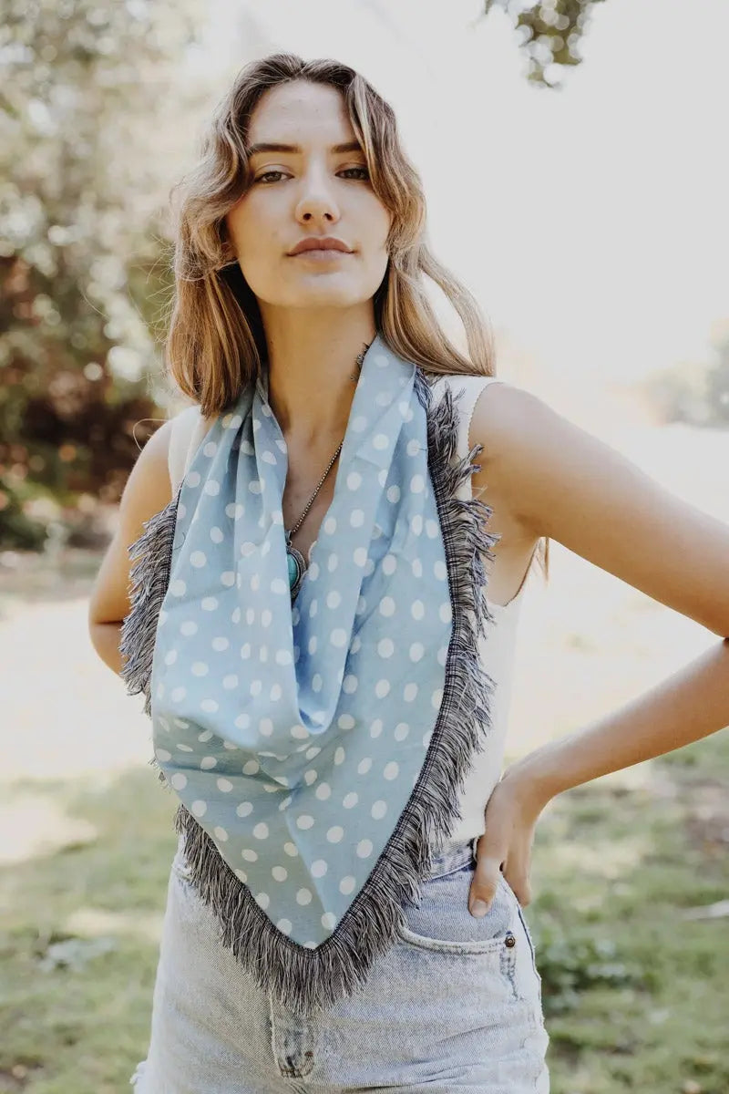 Polkadot Triangle Bandana - Boho Clothing and Accessories - Flyclothing LLC